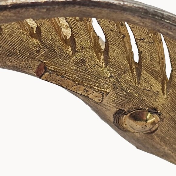 VTG Brooch Gold Tone Leaf Botanical Rhinestone Falling Tree Autumn Fall Harvest - Picture 13 of 13